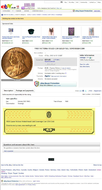 embdgb 1900 Queen Victoria Sovereign Obverse Gold Sovereign eBay Auction Listing